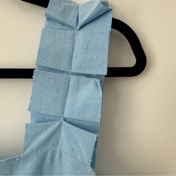 Lake Blue Sleeveless Swiss Dot Square Neck Sundress Size Small - Picture 3 of 8